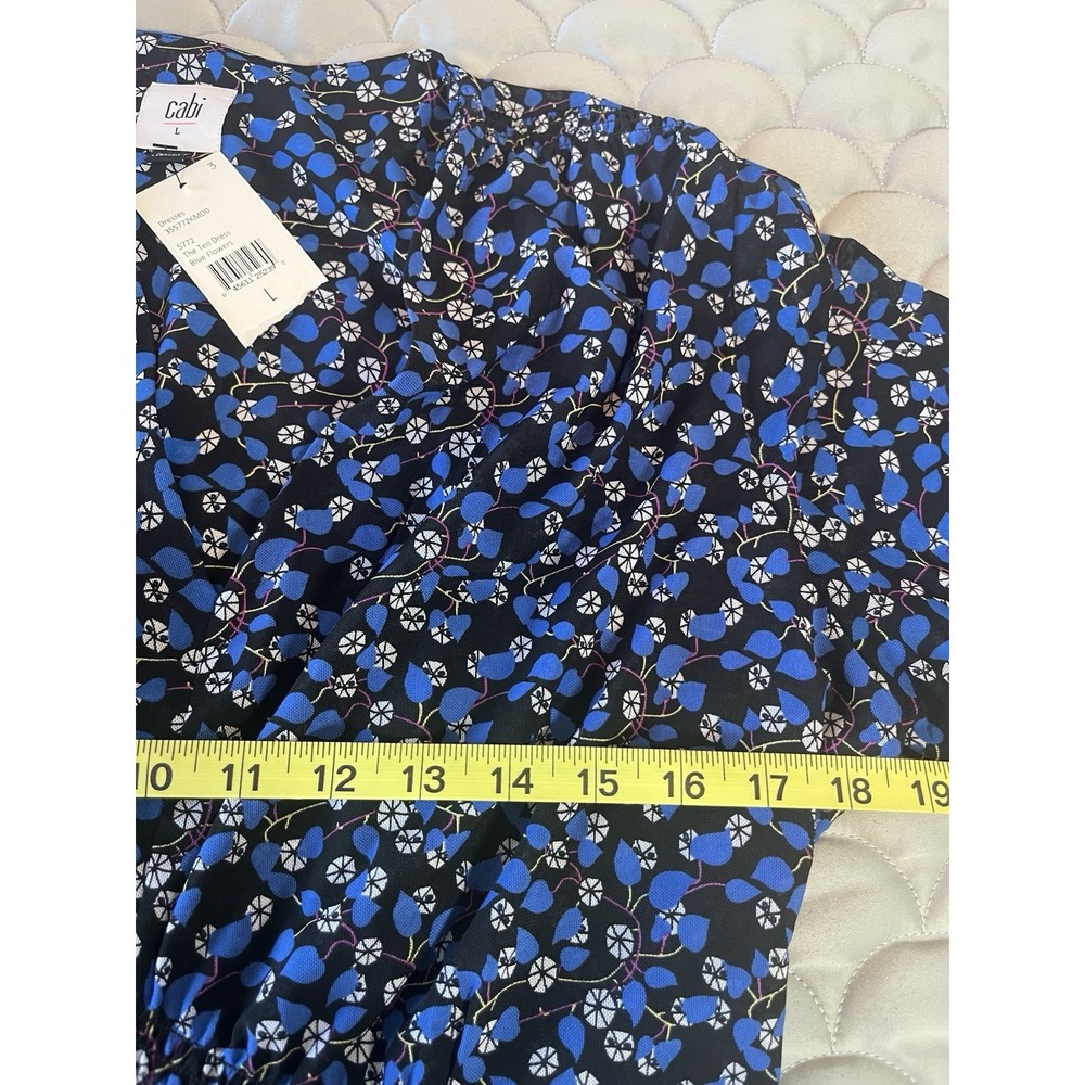 CAbi Womens Dress large Blue #5772 The Ten Dress Long Sleeve Short Dress - Picture 6 of 9